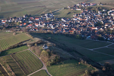 Aerial view of Churches building the chapel Kleine Kalmit in Ilbesheim bei Landau in der Pfalz in the state Rhineland-Palatinate