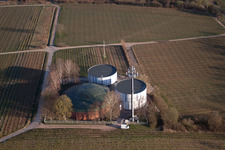 Aerial photograpy of Water towers/tanks in the district Arzheim in Landau in der Pfalz in the state Rhineland-Palatinate, Germany