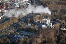 Oblique view of Asphalt plant in Landau in der Pfalz in the state Rhineland-Palatinate, Germany