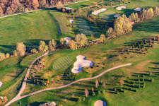 Aerial photograpy of Golf Course Landgut Dreihof - GOLF absolute in the morning in the district Dreihof in Essingen in the state Rhineland-Palatinate, Germany