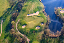 Golf Course Landgut Dreihof - GOLF absolute in the morning in the district Dreihof in Essingen in the state Rhineland-Palatinate, Germany from above