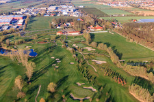 Golf Course Landgut Dreihof - GOLF absolute in the morning in the district Dreihof in Essingen in the state Rhineland-Palatinate, Germany from the drone perspective