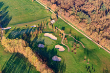 Golf Course Landgut Dreihof - GOLF absolute in the morning in the district Dreihof in Essingen in the state Rhineland-Palatinate, Germany seen from a drone