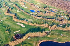 Aerial photograpy of Golf Course Landgut Dreihof - GOLF absolute in the morning in the district Dreihof in Essingen in the state Rhineland-Palatinate, Germany