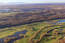 Golf Course Landgut Dreihof - GOLF absolute in the morning in the district Dreihof in Essingen in the state Rhineland-Palatinate, Germany from a drone