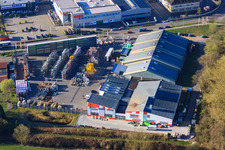 Aerial photograpy of Horst industrial estate with ACOTEL Computer-Vertriebs-GmbH in the district Minderslachen in Kandel in the state Rhineland-Palatinate, Germany