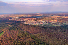 City view from the northwest in Jockgrim in the state Rhineland-Palatinate, Germany
