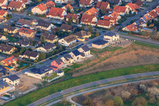 Aerial photograpy of Forstlandallee in Jockgrim in the state Rhineland-Palatinate, Germany