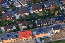 Forstlandallee in Jockgrim in the state Rhineland-Palatinate, Germany from the plane