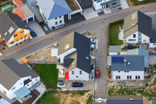 Oblique view of Eisvogelstr in Jockgrim in the state Rhineland-Palatinate, Germany