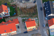 Forstlandallee in Jockgrim in the state Rhineland-Palatinate, Germany seen from a drone