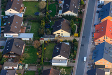 Oblique view of Forstlandallee in Jockgrim in the state Rhineland-Palatinate, Germany