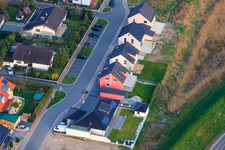 Oblique view of Erfensteinweg in Jockgrim in the state Rhineland-Palatinate, Germany