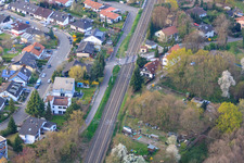 Railway crossing Ziegelbergstr in Jockgrim in the state Rhineland-Palatinate, Germany