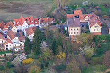 Oblique view of Ludwigstraße from the west in Jockgrim in the state Rhineland-Palatinate, Germany