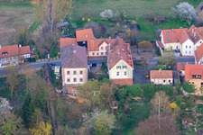 Ludwigstraße from the west in Jockgrim in the state Rhineland-Palatinate, Germany from above