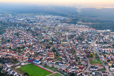 Aerial view of Ziegelstr in Jockgrim in the state Rhineland-Palatinate, Germany