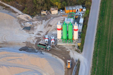 At the gravel works with Holcim Kies und Beton GmbH in Rheinzabern in the state Rhineland-Palatinate, Germany out of the air