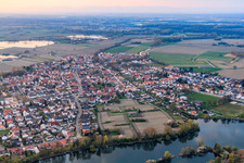 Village view from the southeast in Leimersheim in the state Rhineland-Palatinate, Germany