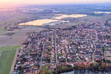 Aerial photograpy of Village view from the southeast in Leimersheim in the state Rhineland-Palatinate, Germany