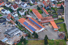 Aerial view of Schnorr Ceramics GmbH in Rheinzabern in the state Rhineland-Palatinate, Germany