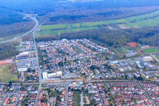Lauterburger Straße and railway crossing in Kandel in the state Rhineland-Palatinate, Germany