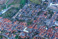 Aerial view of Hans-Thoma-Straße in Kandel in the state Rhineland-Palatinate, Germany