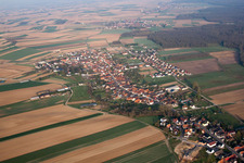Niederlauterbach in the state Bas-Rhin, France viewn from the air
