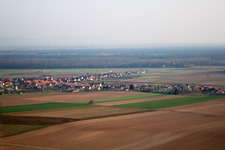 Schleithal in the state Bas-Rhin, France seen from a drone