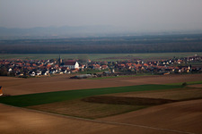 Aerial view of Schleithal in the state Bas-Rhin, France