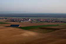 Schleithal in the state Bas-Rhin, France from above