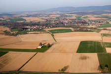 Riedseltz in the state Bas-Rhin, France seen from a drone
