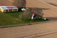 Aerial view of Riedseltz in the state Bas-Rhin, France