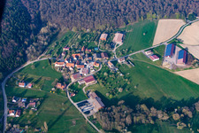 Lembach in the state Bas-Rhin, France viewn from the air
