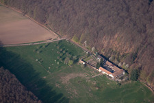 Aerial view of Villa Riessack in Niederbronn-les-Bains in the state Bas-Rhin, France