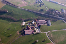 Gumbrechtshoffen in the state Bas-Rhin, France from above