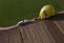Bird's eye view of Gunstett in the state Bas-Rhin, France