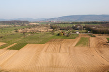 Aerial view of Gunstett in Gunstett in the state Bas-Rhin, France