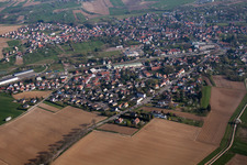 Soultz-sous-Forêts in the state Bas-Rhin, France seen from above