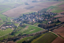 Soultz-sous-Forêts in the state Bas-Rhin, France from the plane