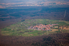 Village view in the district Buechelberg in Woerth am Rhein in the state Rhineland-Palatinate out of the air