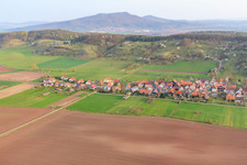 Village view from the south in front of the Schlechtsarter Switzerland in Schlechtsart in the state Thuringia, Germany