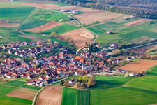 District Wargolshausen in Hollstadt in the state Bavaria, Germany from above