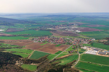 View of the town from the northwest in Römhild in the state Thuringia, Germany