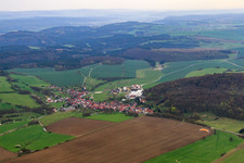 Village view from the west in Dingsleben in the state Thuringia, Germany