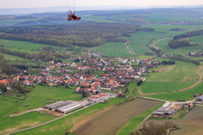 Village view from the west in the district Bedheim in Römhild in the state Thuringia, Germany