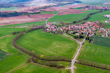 From the north in the district Simmershausen in Römhild in the state Thuringia, Germany