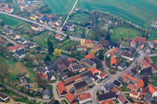 Aerial view of Alte Poststr in the district Gleußen in Itzgrund in the state Bavaria, Germany