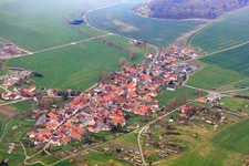 Village view from the east in the district Gellershausen in Heldburg in the state Thuringia, Germany