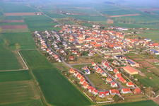 Village view from the east in the district Merkershausen in Bad Königshofen im Grabfeld in the state Bavaria, Germany